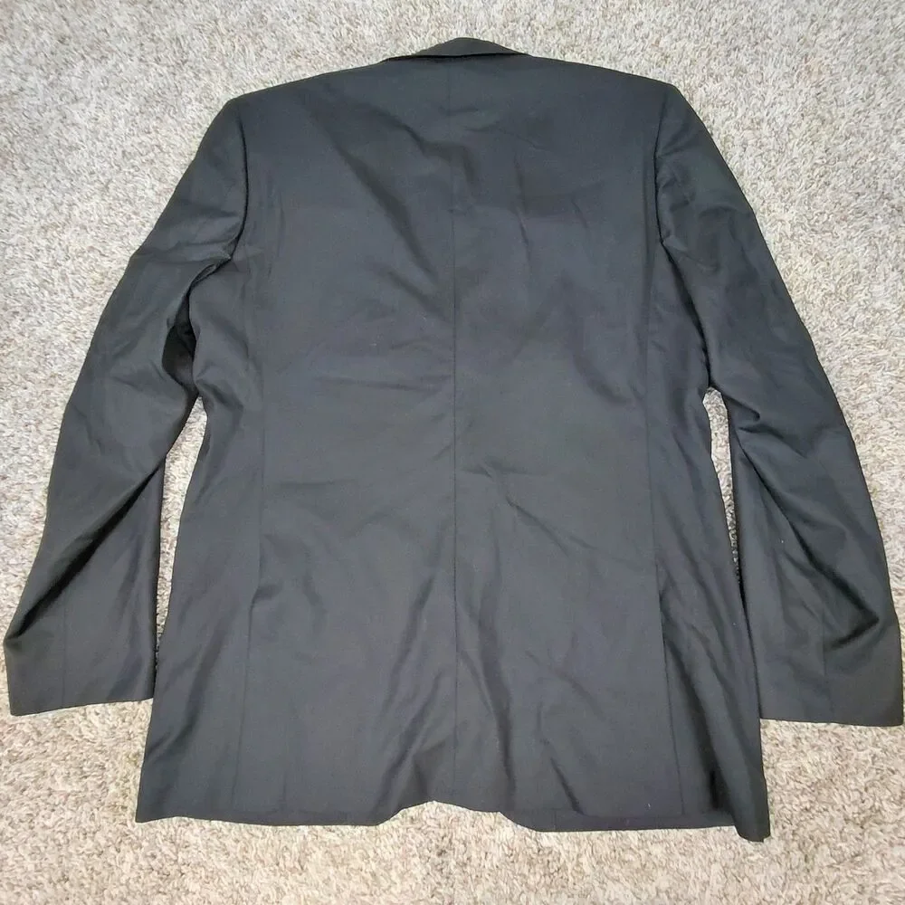 J. Crew Loro Piana Blazer Mens 44L Black Two Button Superfine Wool Sport READ